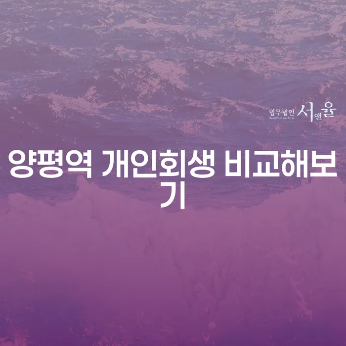 양평역 개인회생 비교해보기