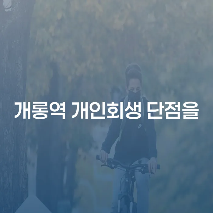 개롱역 개인회생 단점을