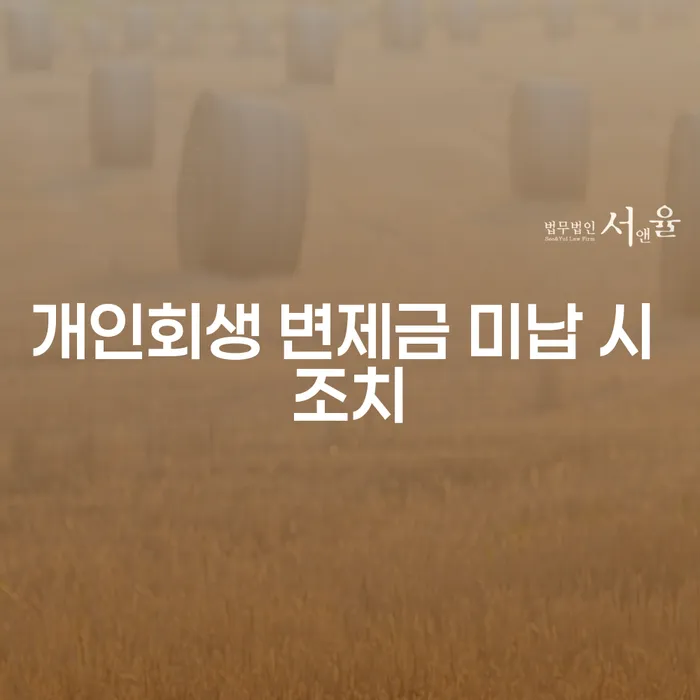 개인회생 변제금 미납 시 조치, 어떻게 해야 할까요?