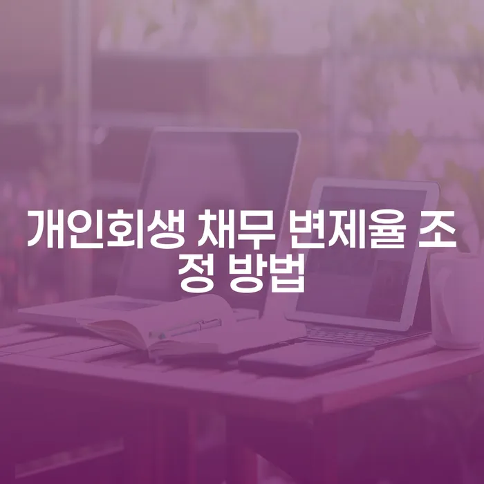 개인회생 채무 변제율 조정 방법은 어떻게 할 수 있을까요?