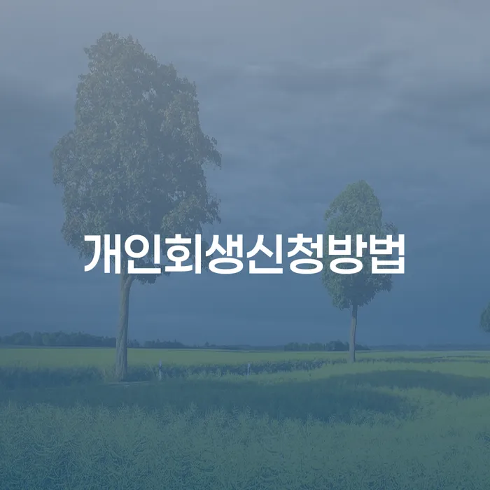문정1동 개인회생신청방법 완벽 가이드